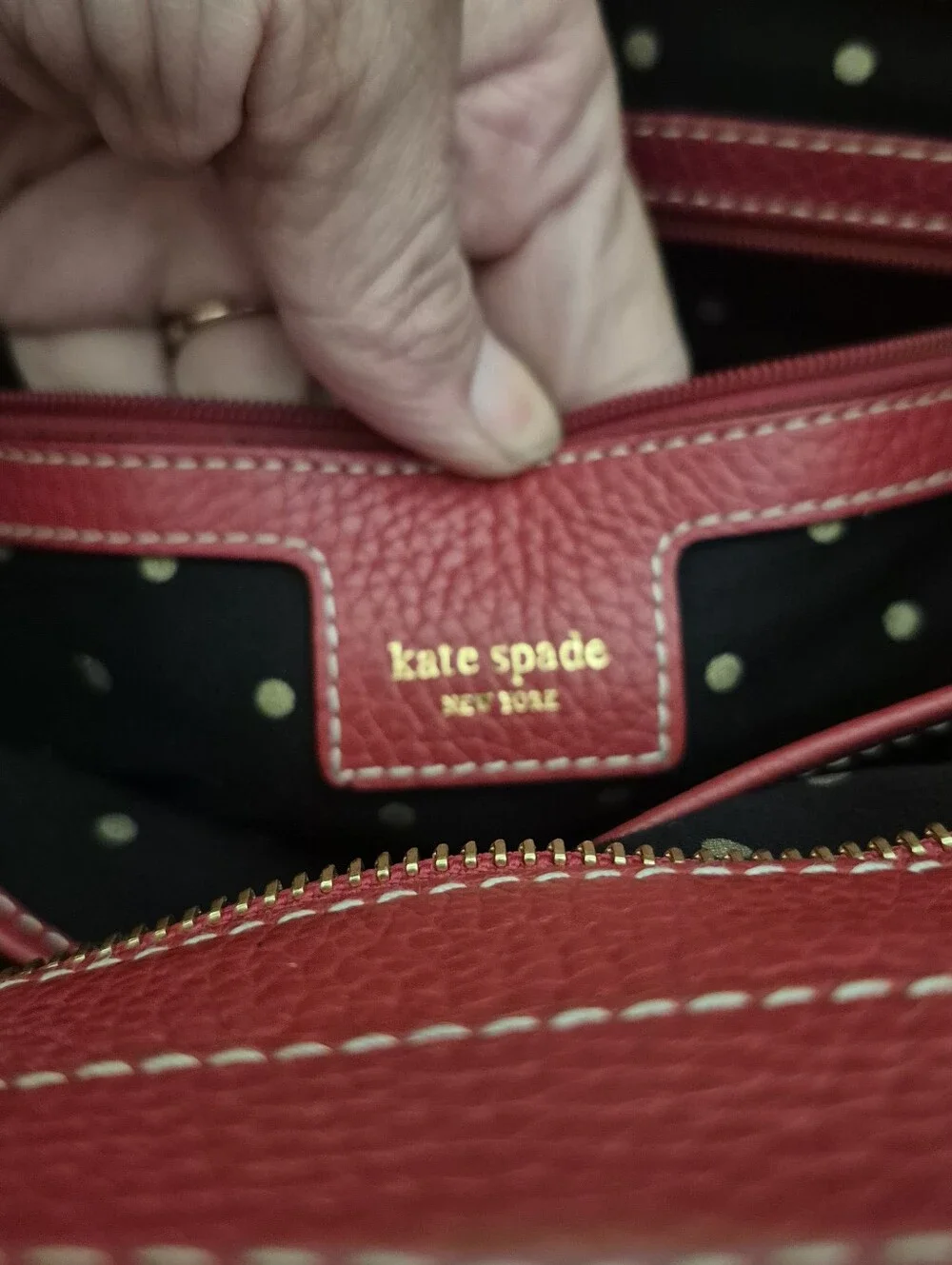 NWOT VINTAGE KATE SPADE LARGE  Women’s Red Leather Tote Bag